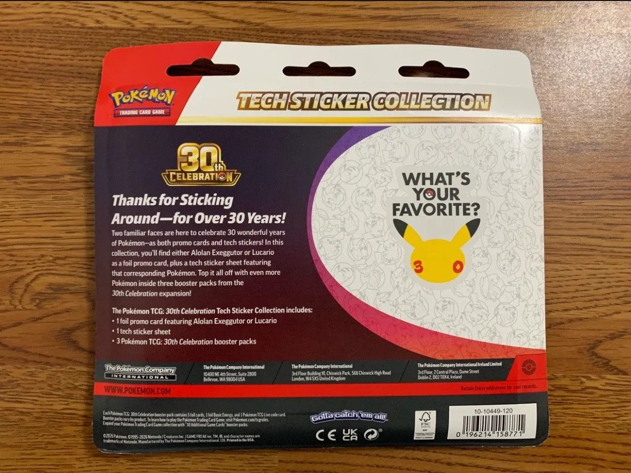 Pokémon TCG: 30th Celebration Tech Sticker Collection (Lucario) - photo 3