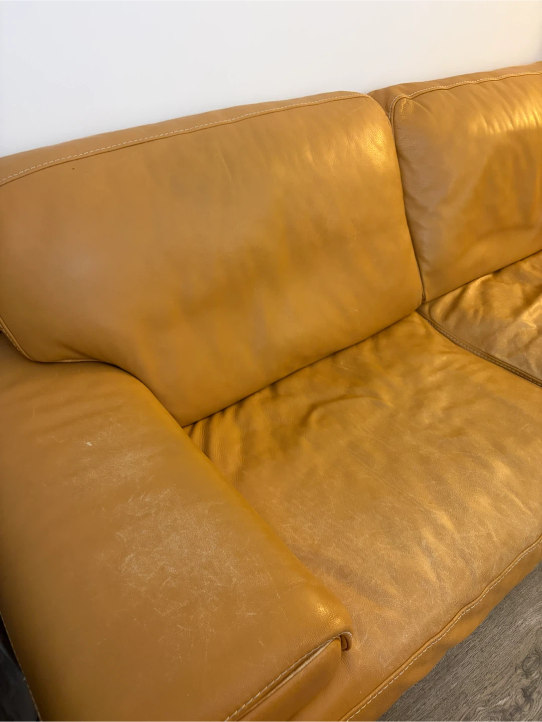 Natuzzi Tan Leather Two-Seater Sofa - photo 2