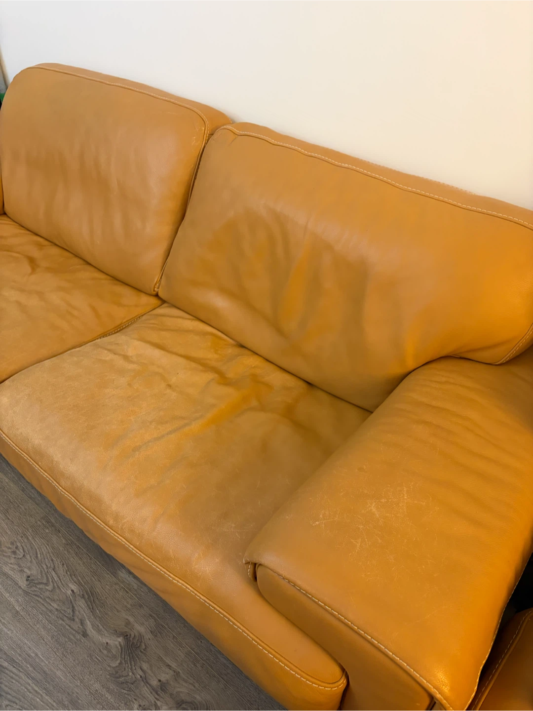 Natuzzi Tan Leather Two-Seater Sofa - photo 3