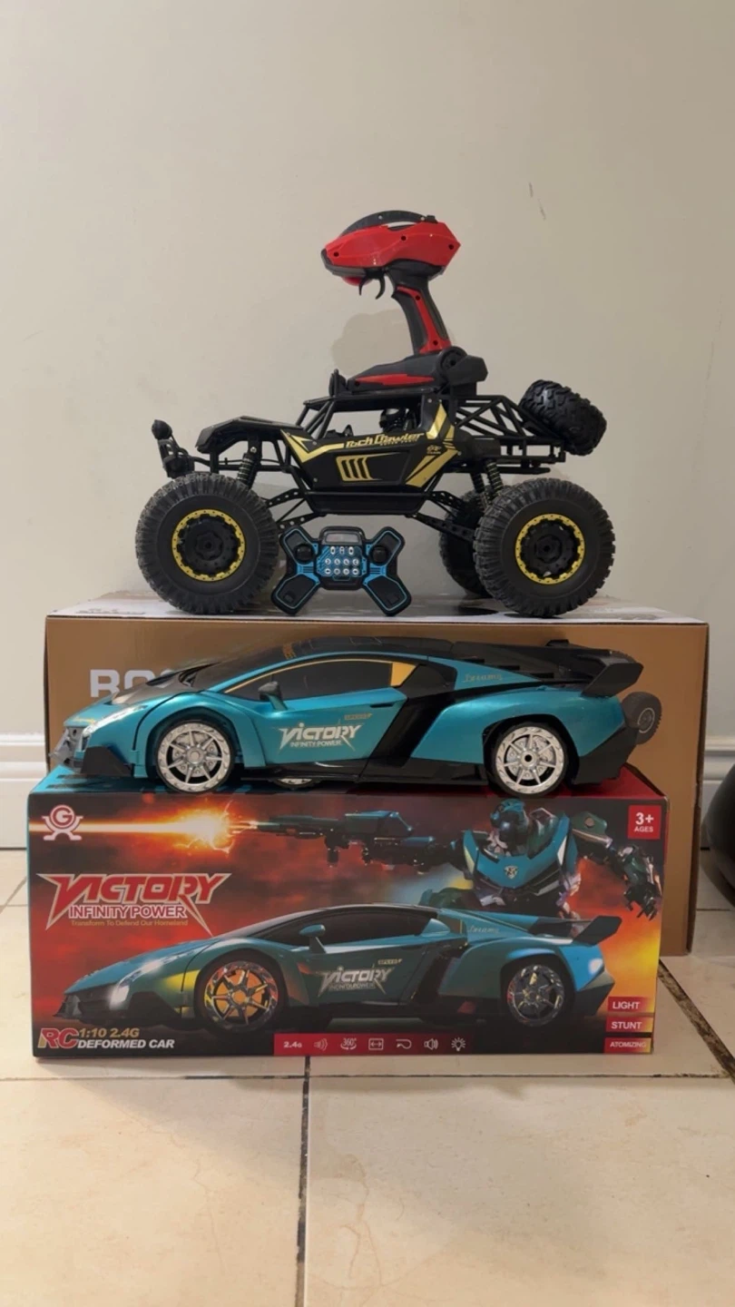 Two RC Cars - Rock Crawler and Victory Deformed Car
