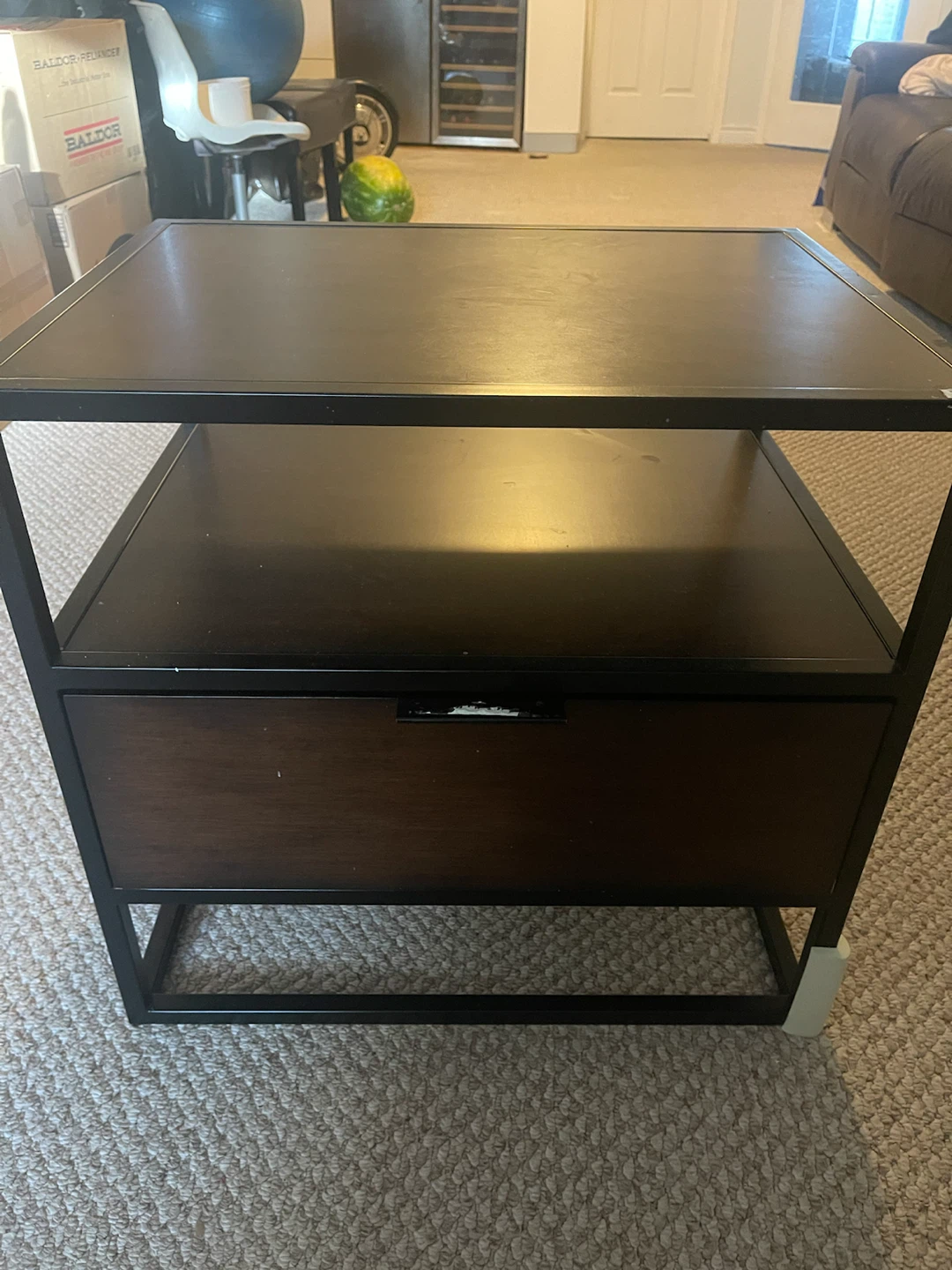 Industrial Nightstand with Drawer