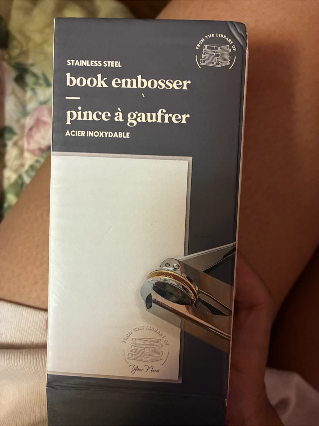 Indigo Stainless Steel Book Embosser