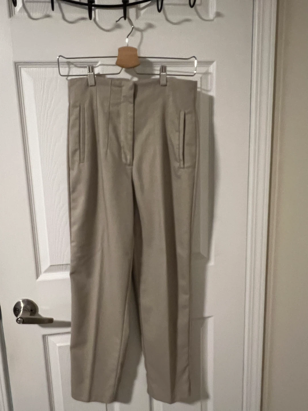Zara Beige high-waisted trousers