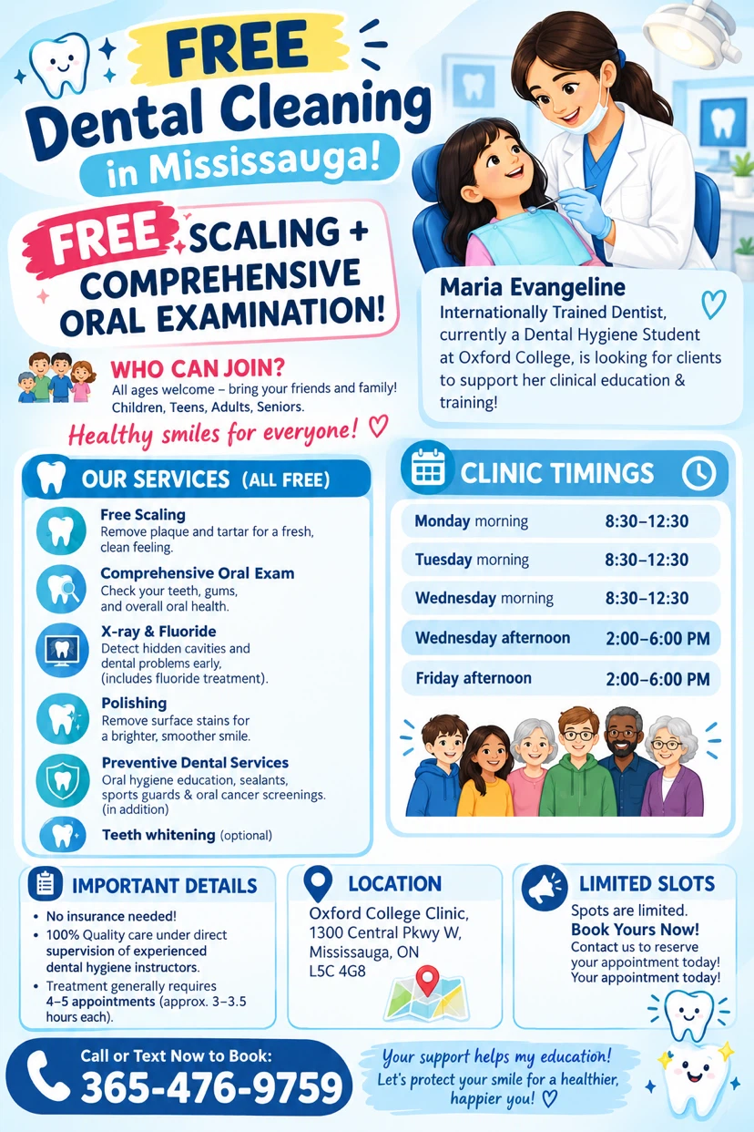 Free Dental Cleaning in Mississauga