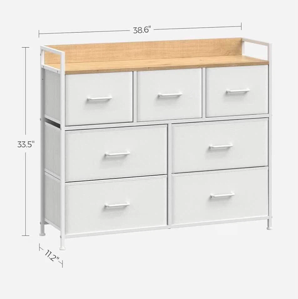 7-Drawer Dresser - White and Oak Beige - photo 2