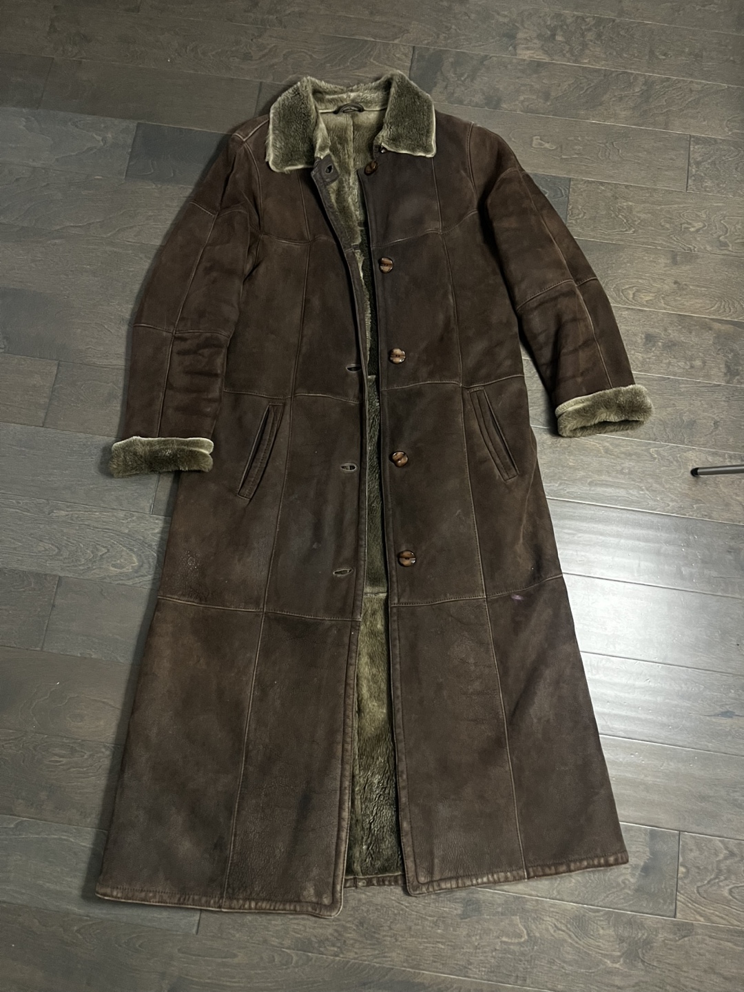 Vintage Shearling Coat - Genuine Leather and Sheepskin