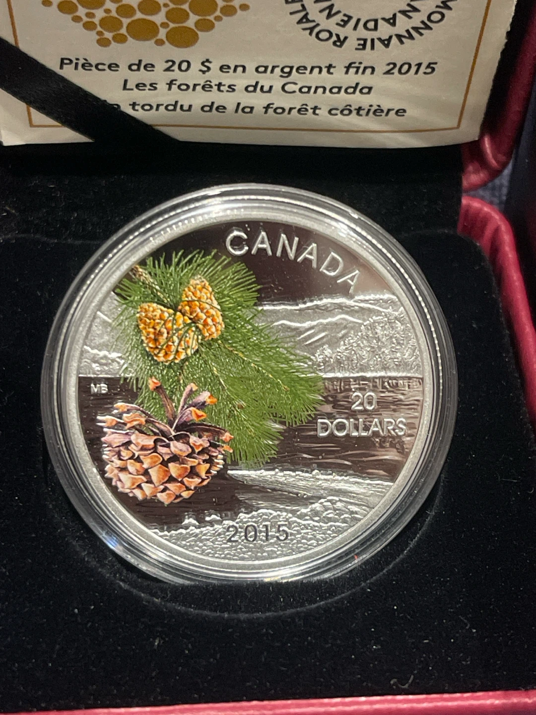 2015 $20 Fine Silver Coin - Forests of Canada: Coast Shore Pine