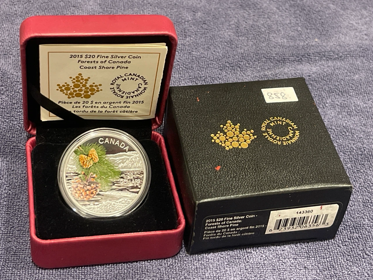 2015 $20 Fine Silver Coin - Forests of Canada: Coast Shore Pine - photo 2