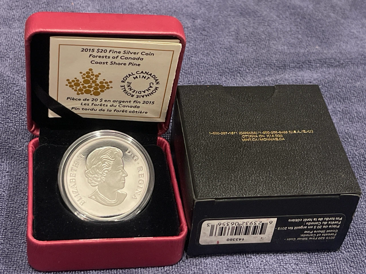 2015 $20 Fine Silver Coin - Forests of Canada: Coast Shore Pine - photo 3