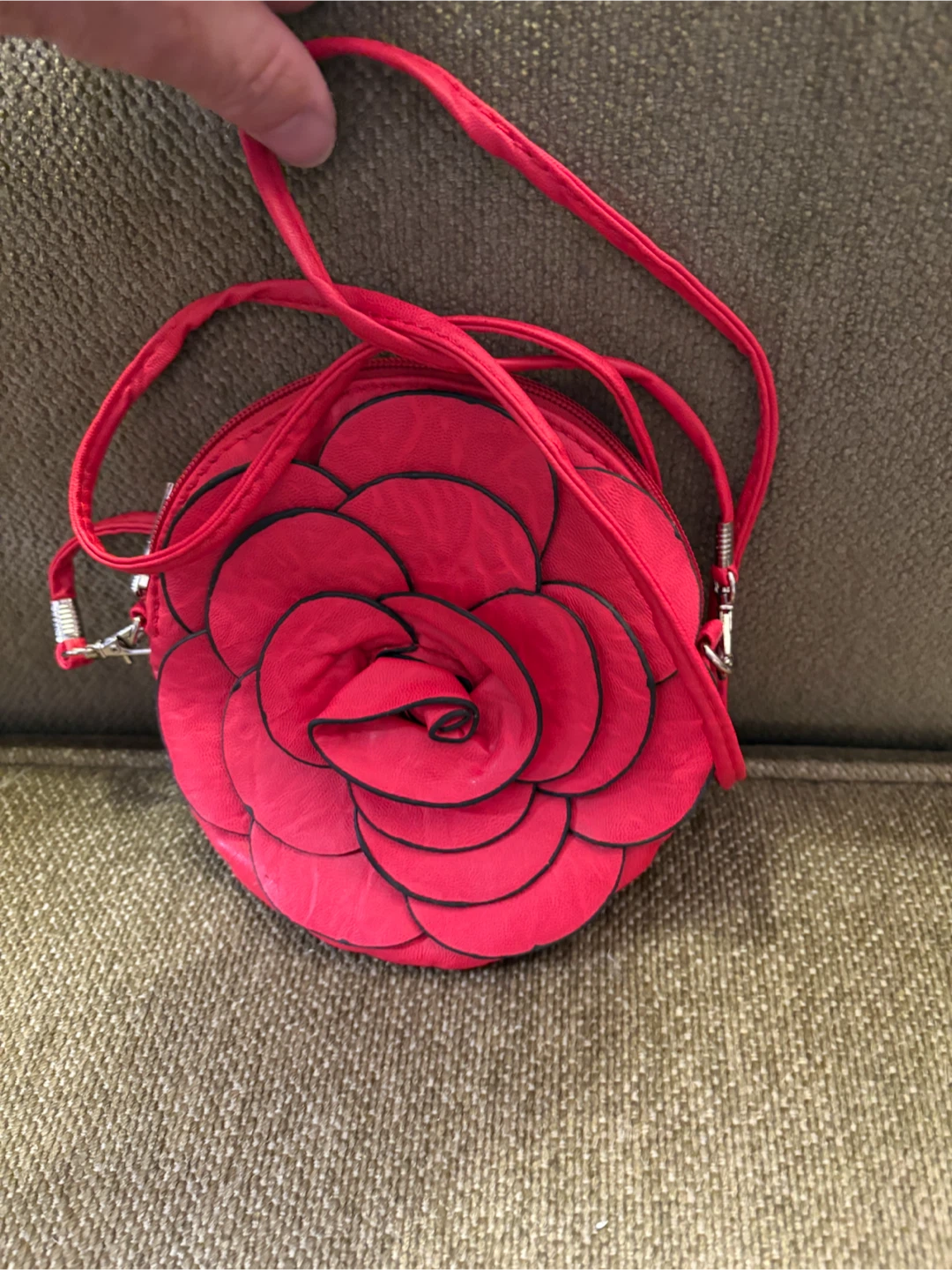 Red Rose Shaped Crossbody Bag