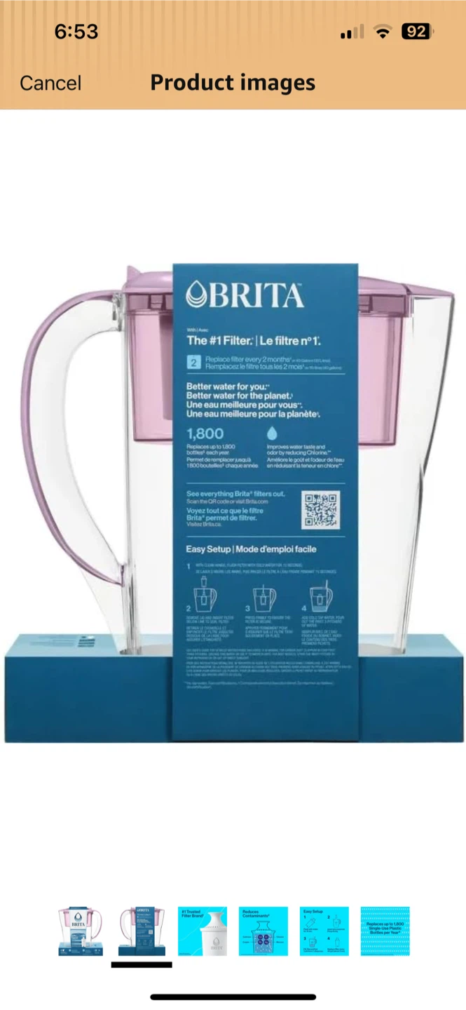 Brita Small 6-Cup Space Saver Water Filter Pitcher - photo 2