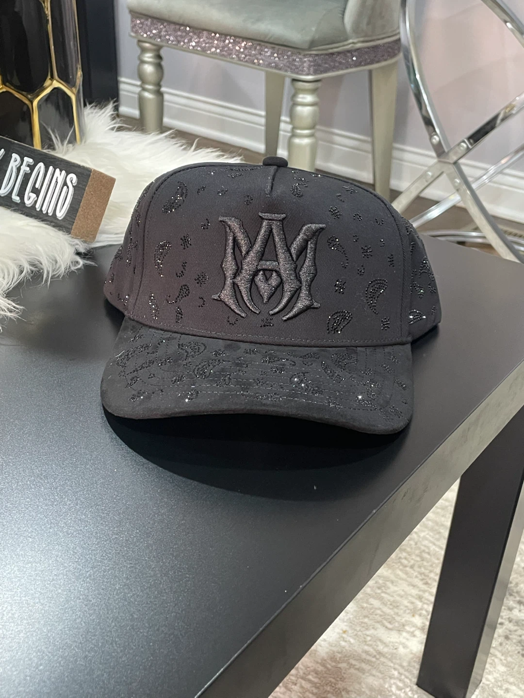 Belico Hats Black Rhinestone Cap