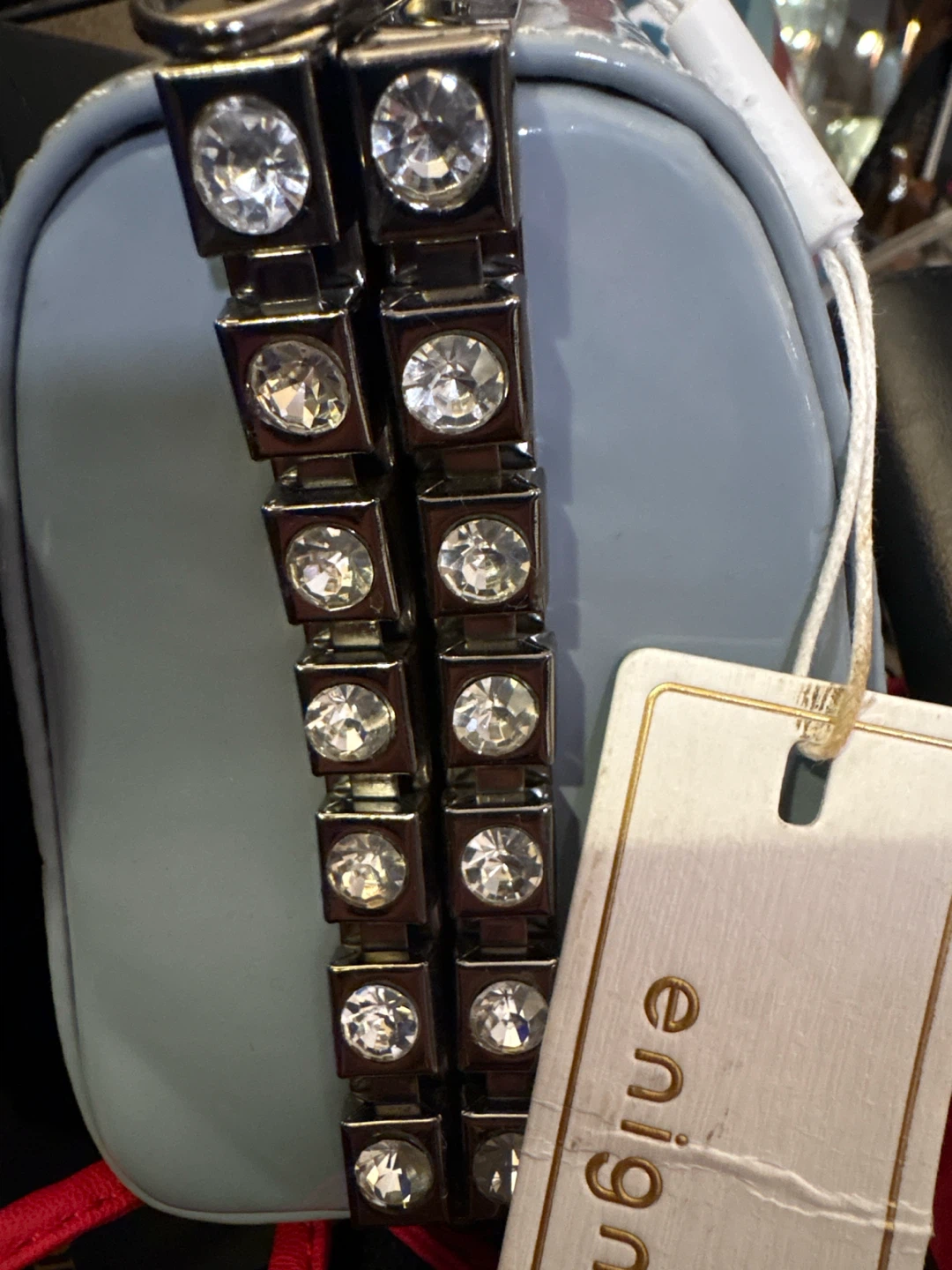 Enigma Patent Handbag with Crystal Accents - photo 3