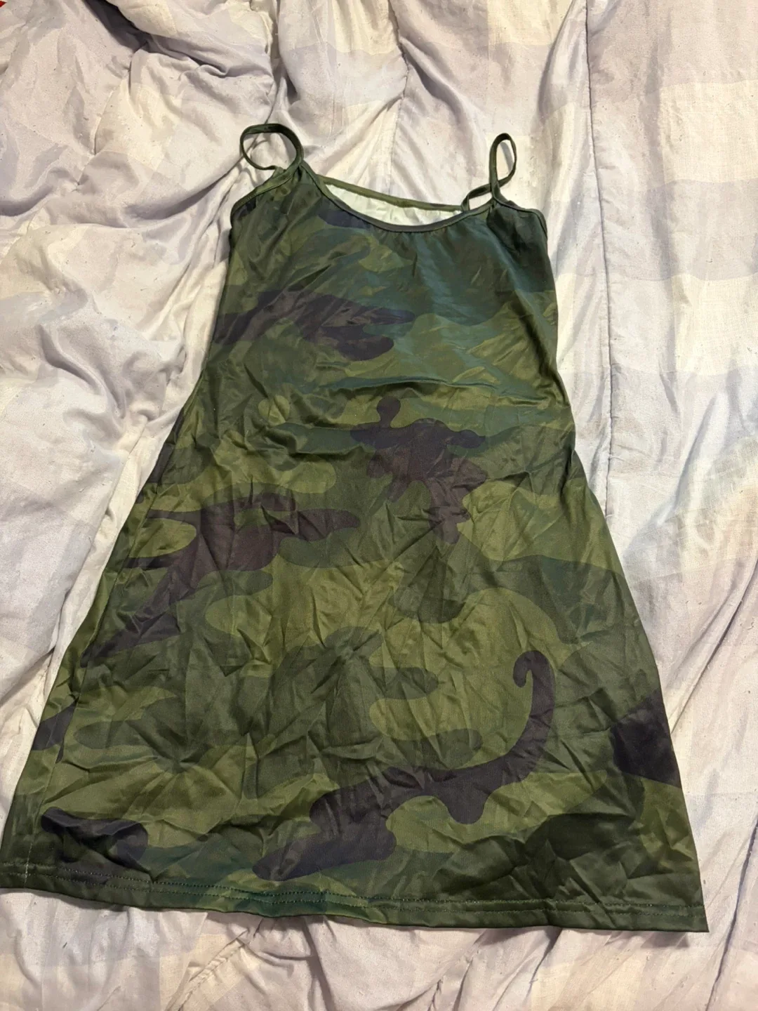 Camo Spaghetti Strap Dress