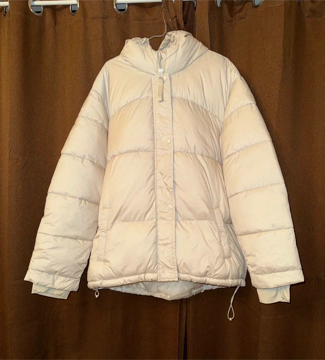 Ardene Curve Cream Puffer Jacket with Hood