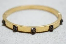 New SWAROVSKI Tactic Rose Gold Black Dark Square Crystals Bangle - photo 2