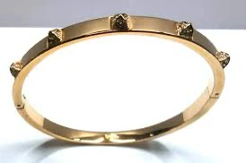 New SWAROVSKI Tactic Rose Gold Black Dark Square Crystals Bangle - photo 4