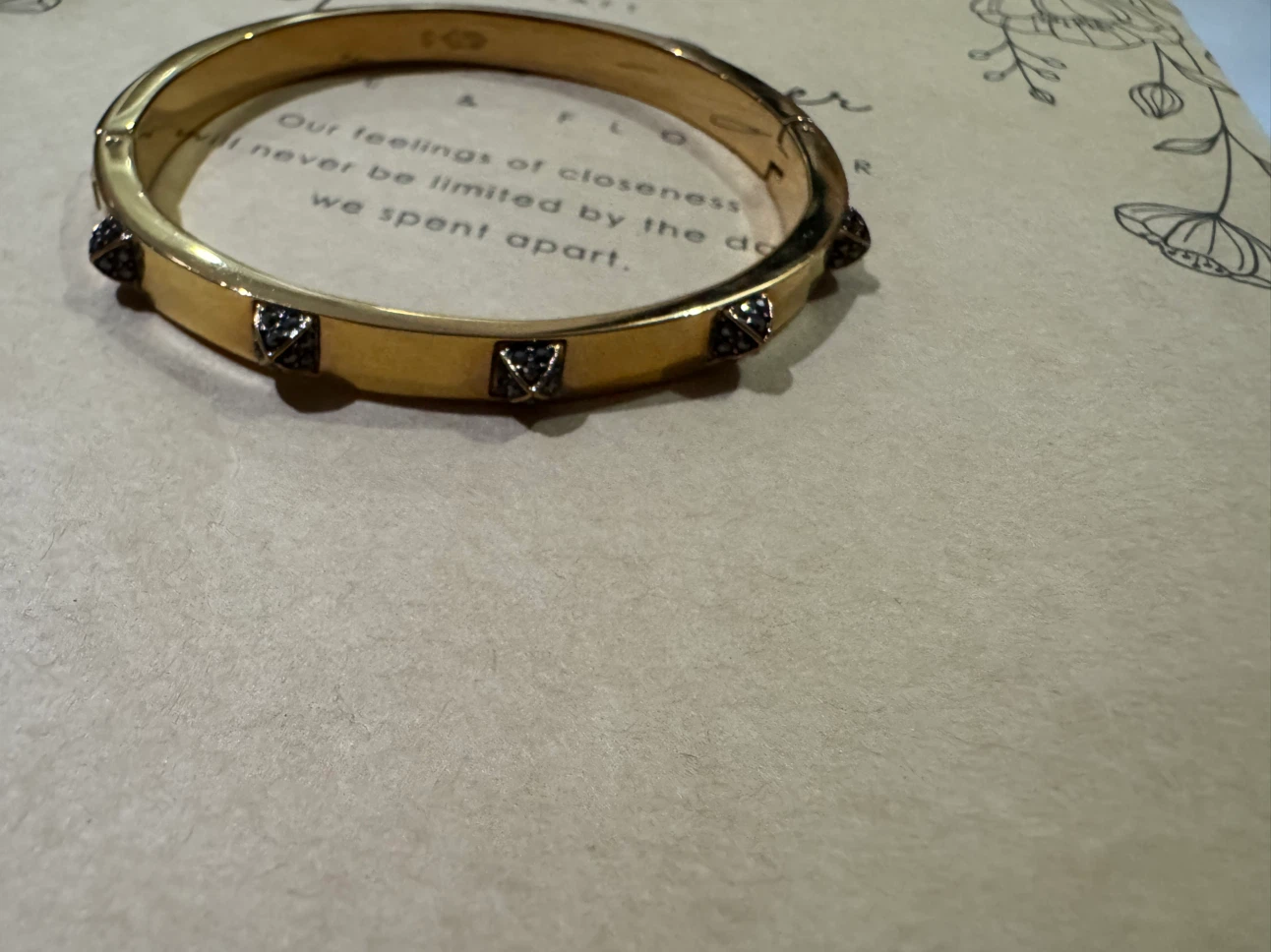 New SWAROVSKI Tactic Rose Gold Black Dark Square Crystals Bangle - photo 5