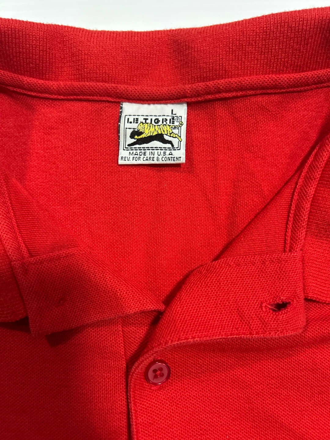 Le Tigre Men's Red Polo Shirt 1990 vintage - photo 3