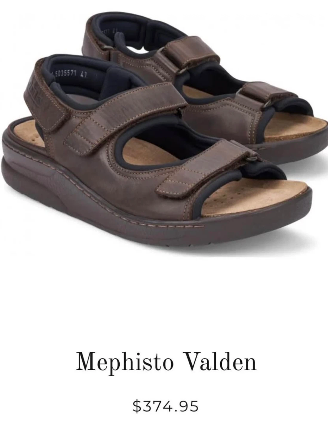 Mephisto Mobils Valden Sandals Size 42