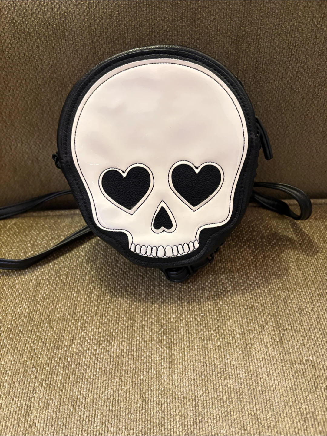 Black and White Skull Crossbody Bag