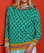 The House of Retro medium Green Patterned Sweater