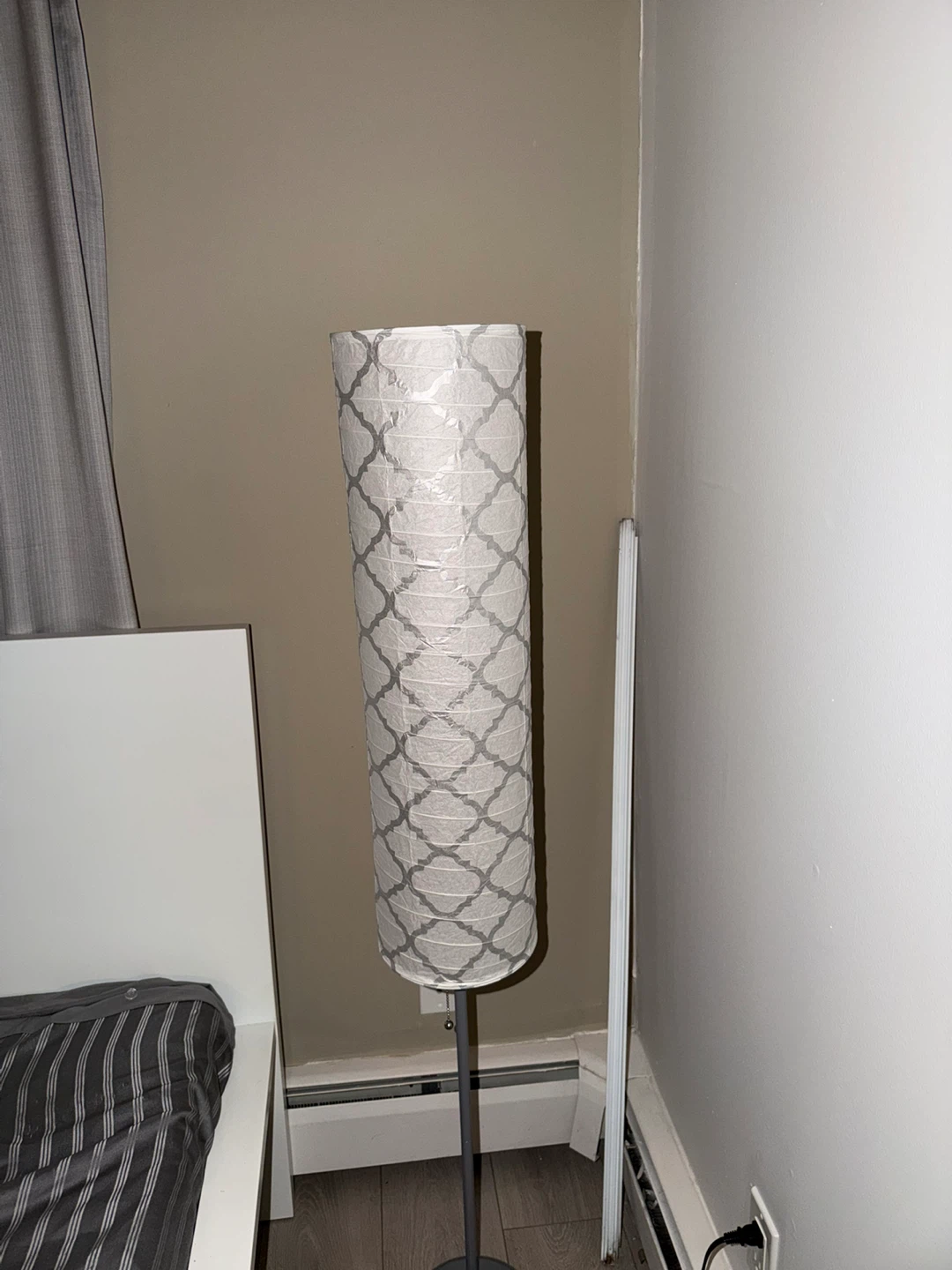 Tall Floor Lamp with Patterned Paper Shade - photo 2