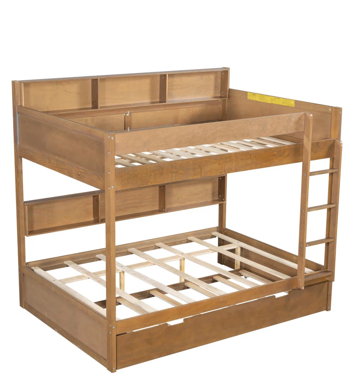 Full over full bunk bed with trundle bed