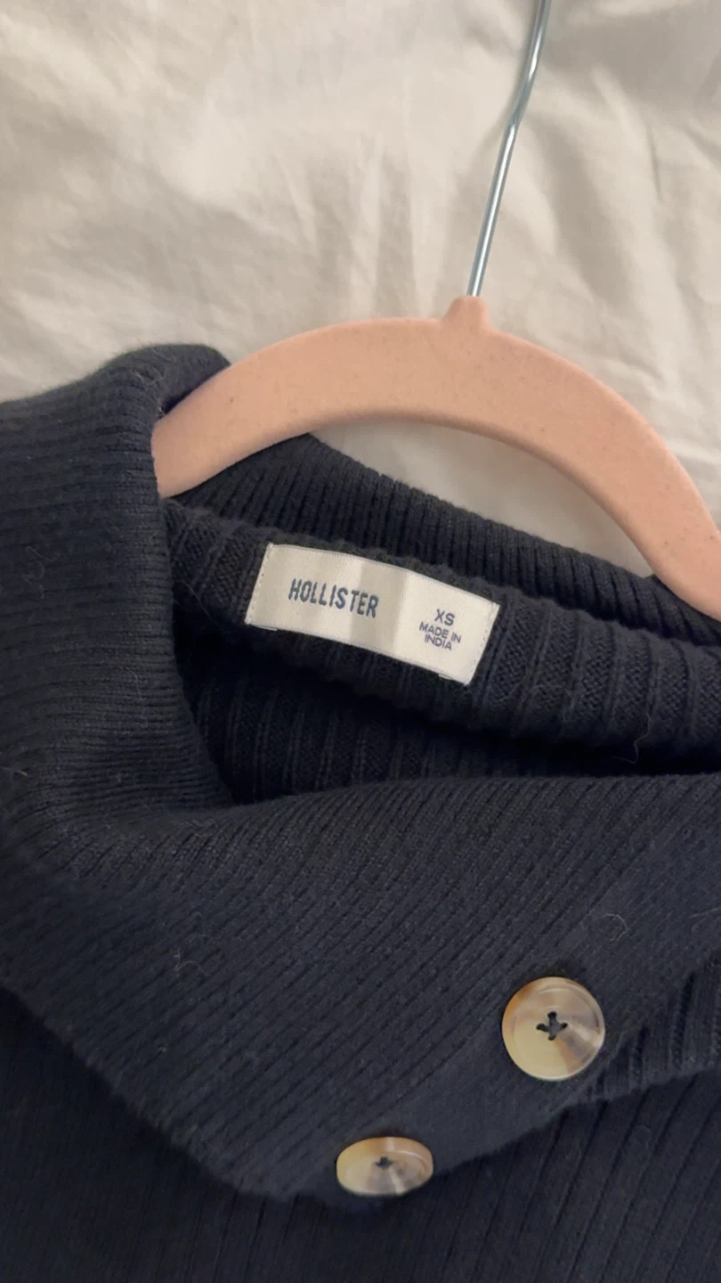 Hollister Black Short Sleeve Tunic Sweater - photo 3
