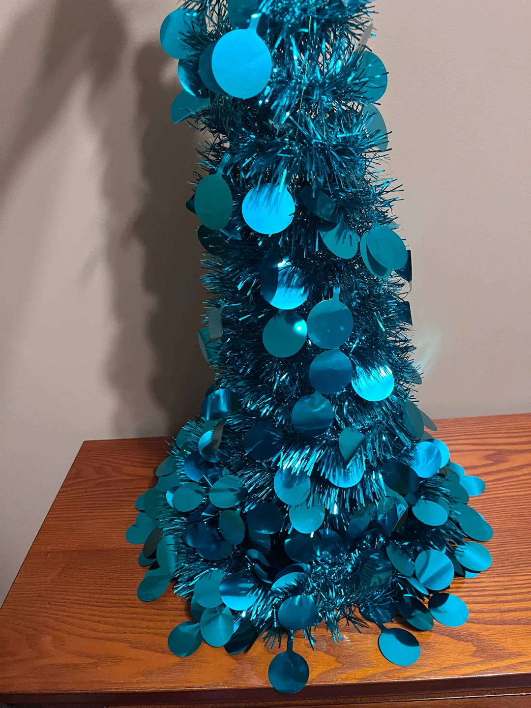 5Ft POP UP TEAL CHRISTMAS TREE WITH ORNAMENTS/LIGHTS - photo 2