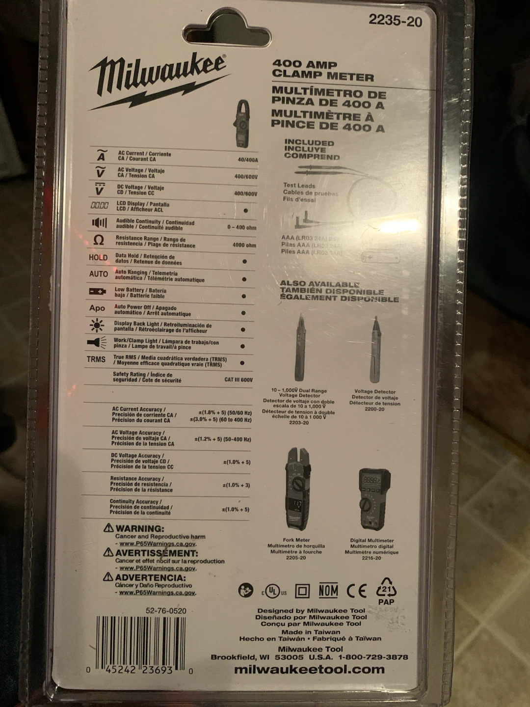 Milwaukee 400 Amp Clamp Meter 2235-20 - photo 2