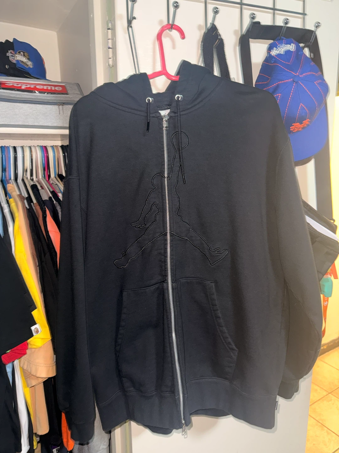 Supreme x Jordan Zip-Up Hoodie Black