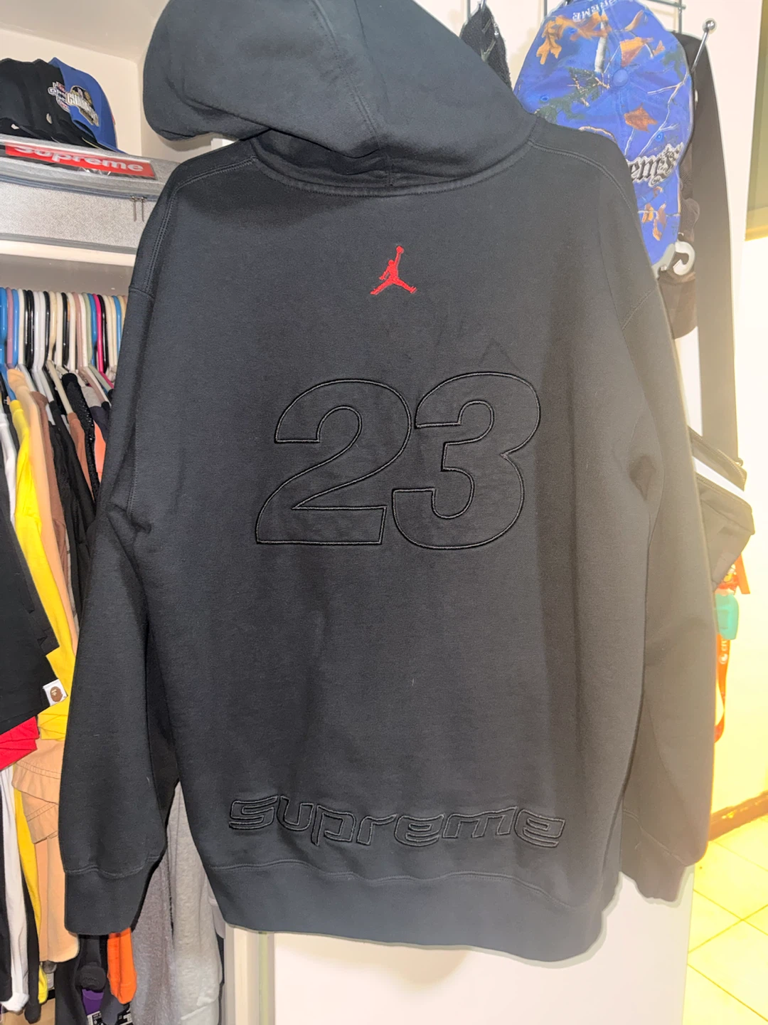 Supreme x Jordan Zip-Up Hoodie Black - photo 2