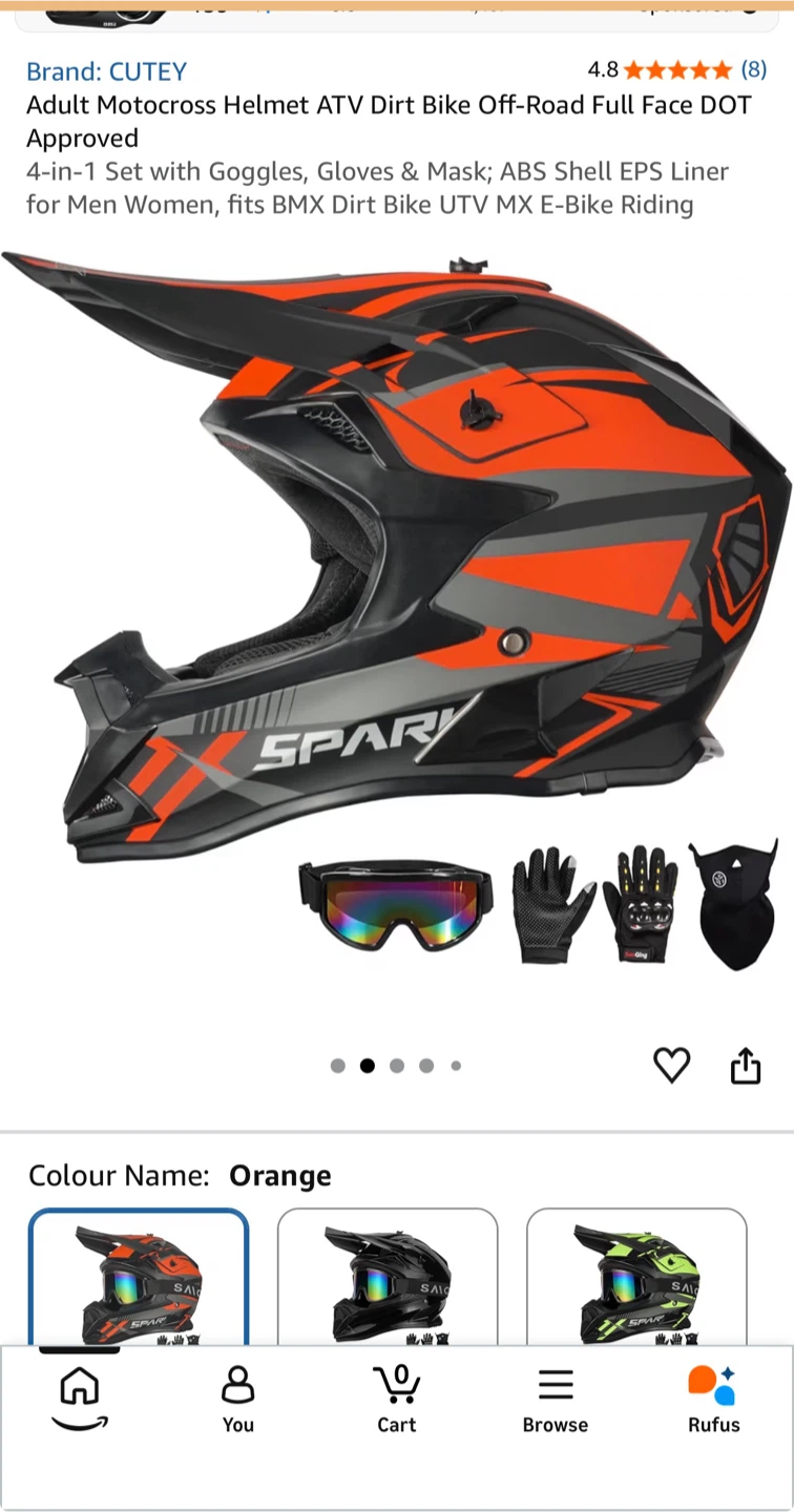 Spark Orange Motocross Helmet 4-in-1 Set - photo 2