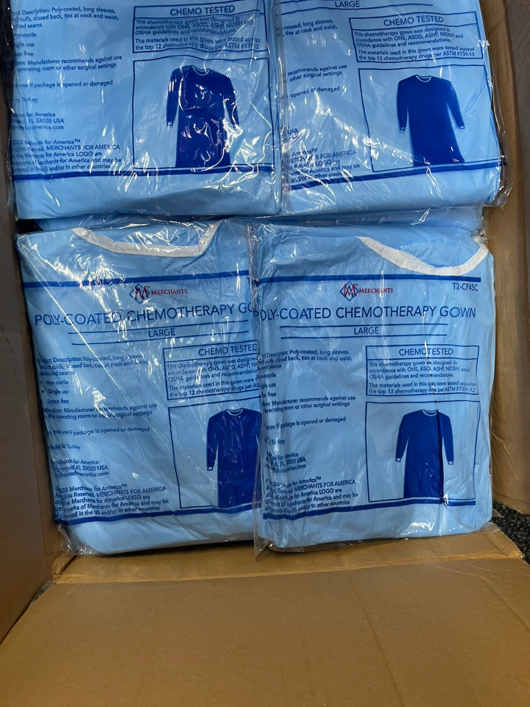 Merchants for America Poly-Coated Chemo Gown Large 100 pcs - photo 5