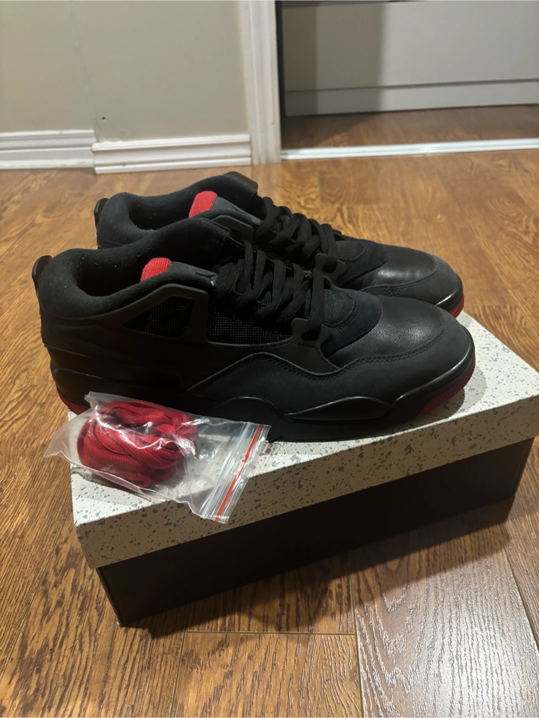 Air Jordan 4 RM Black Varsity Red Size 13