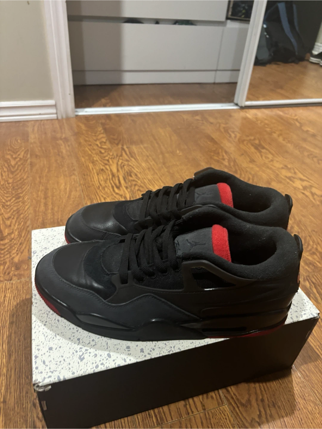 Air Jordan 4 RM Black Varsity Red Size 13 - photo 3
