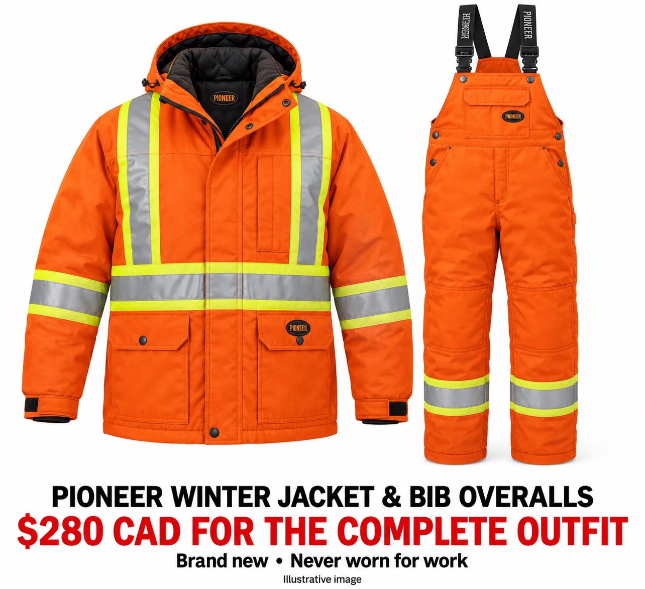 Pioneer Heavy Duty Winter Jacket and Bib Overalls XL