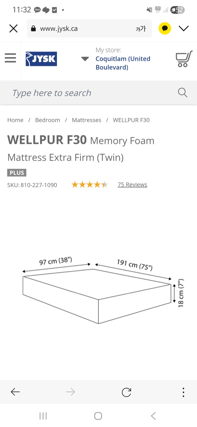 WELLPUR Memory Foam Mattress - Twin - photo 3