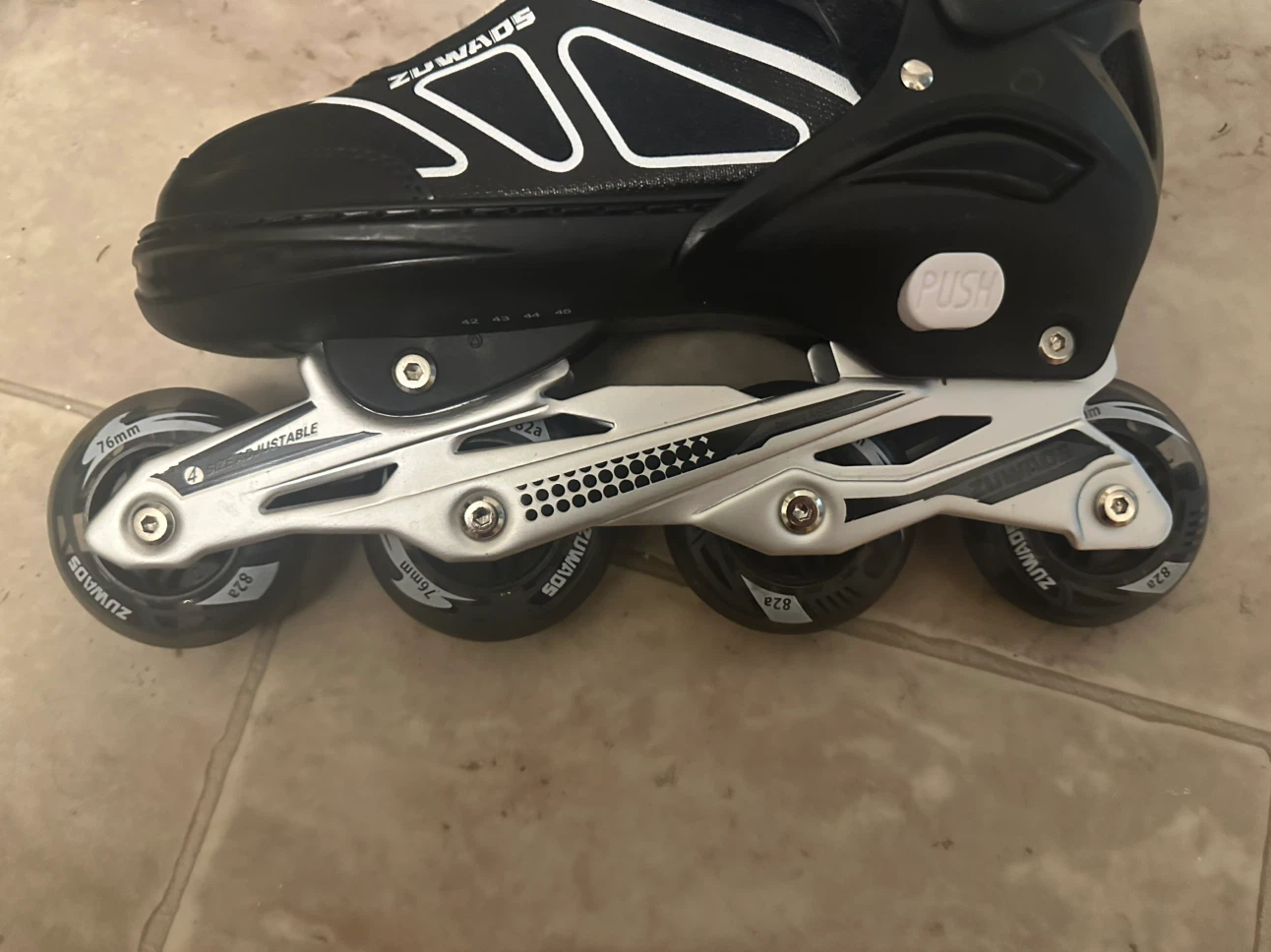 Zuwads Adjustable Inline Skates with rainbow wheels US SIZE 10 - photo 4