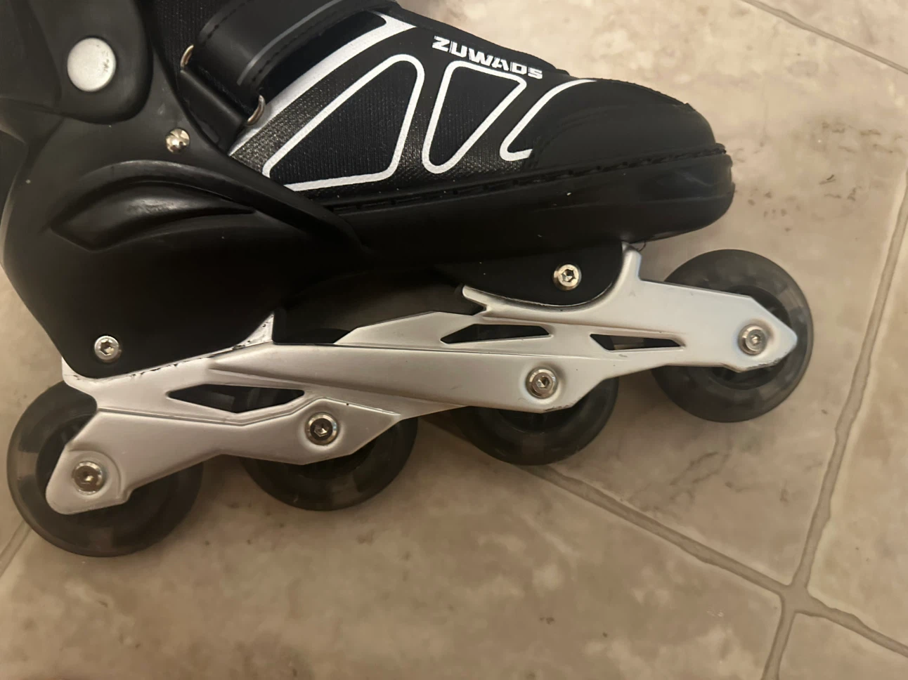Zuwads Adjustable Inline Skates with rainbow wheels US SIZE 10 - photo 5
