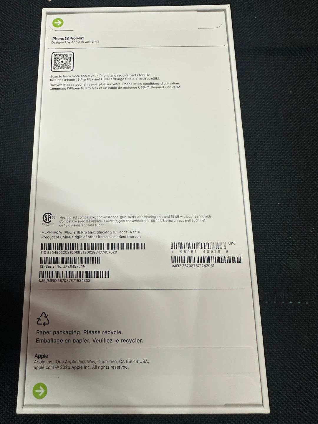 Apple iPhone 18 Pro Max 2TB Glacier - photo 2