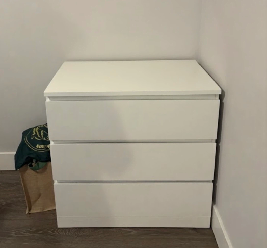 IKEA MALM 3-Drawer Chest White