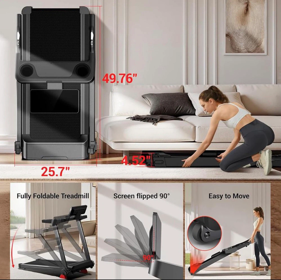 New J20BC Folding Treadmill Walking Pad. - photo 4