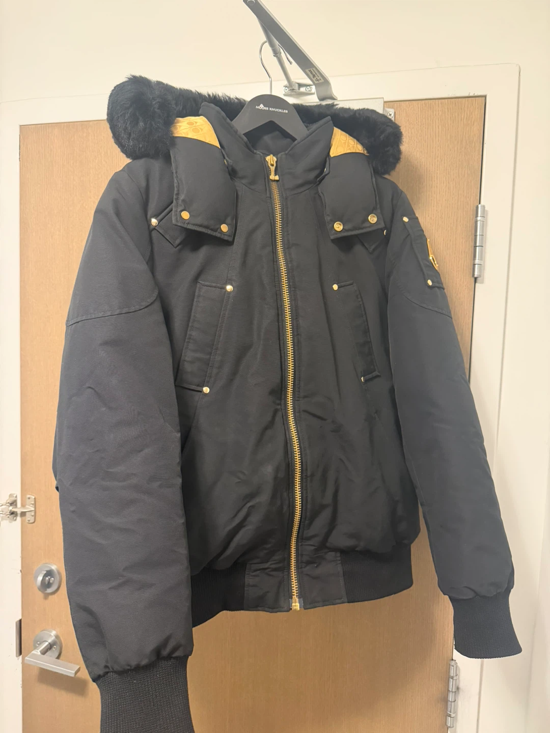 Moose Knuckles Bomber Jacket Black with Gold Hardware - photo 3