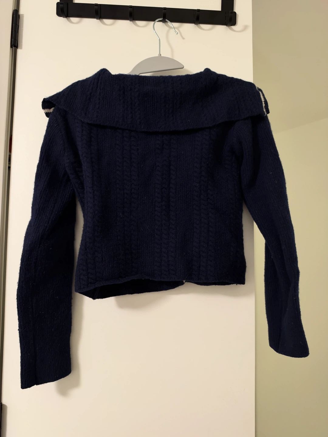 Navy Blue Sailor Collar Cardigan - photo 2
