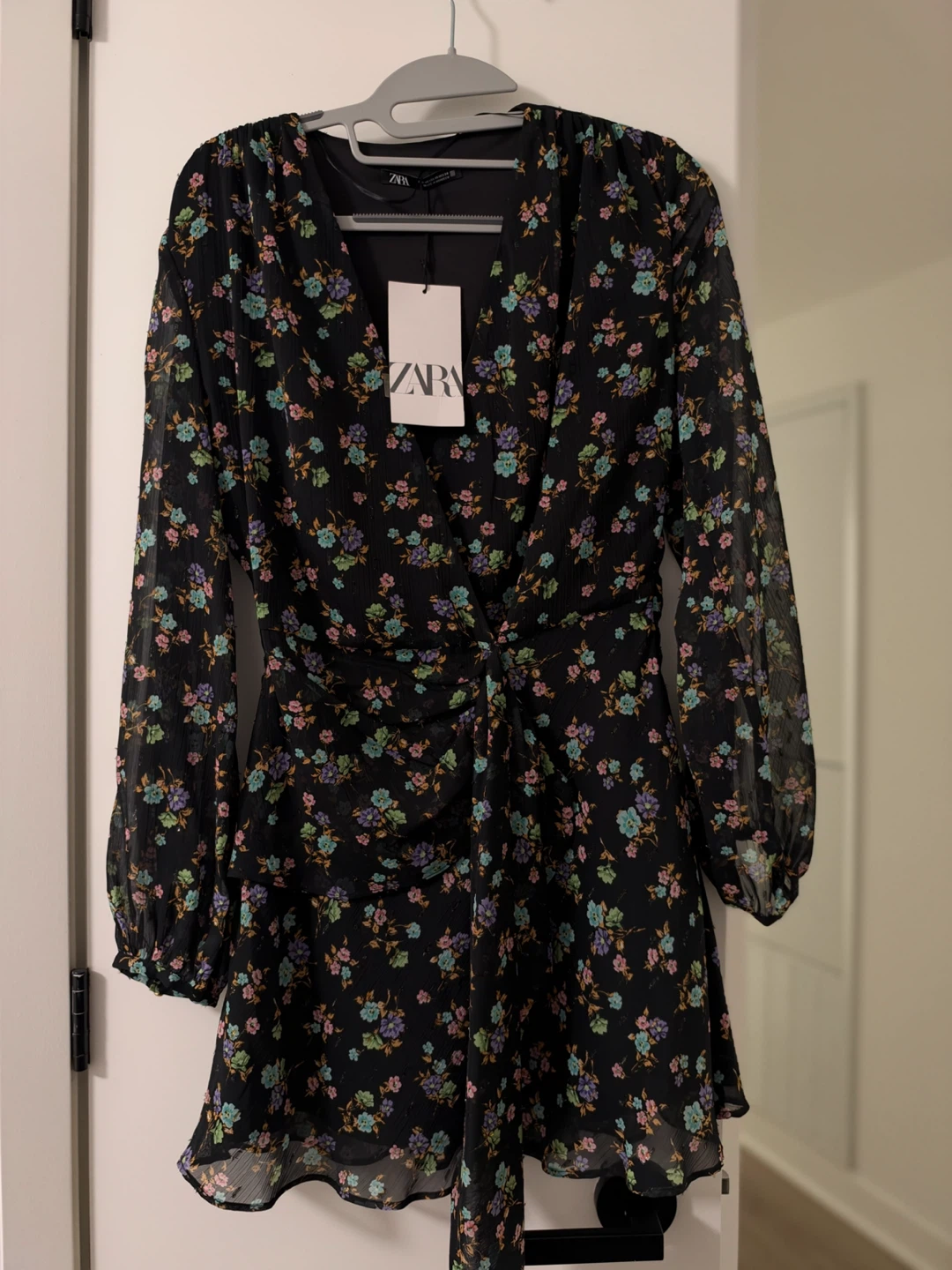 Zara floral print mini dress