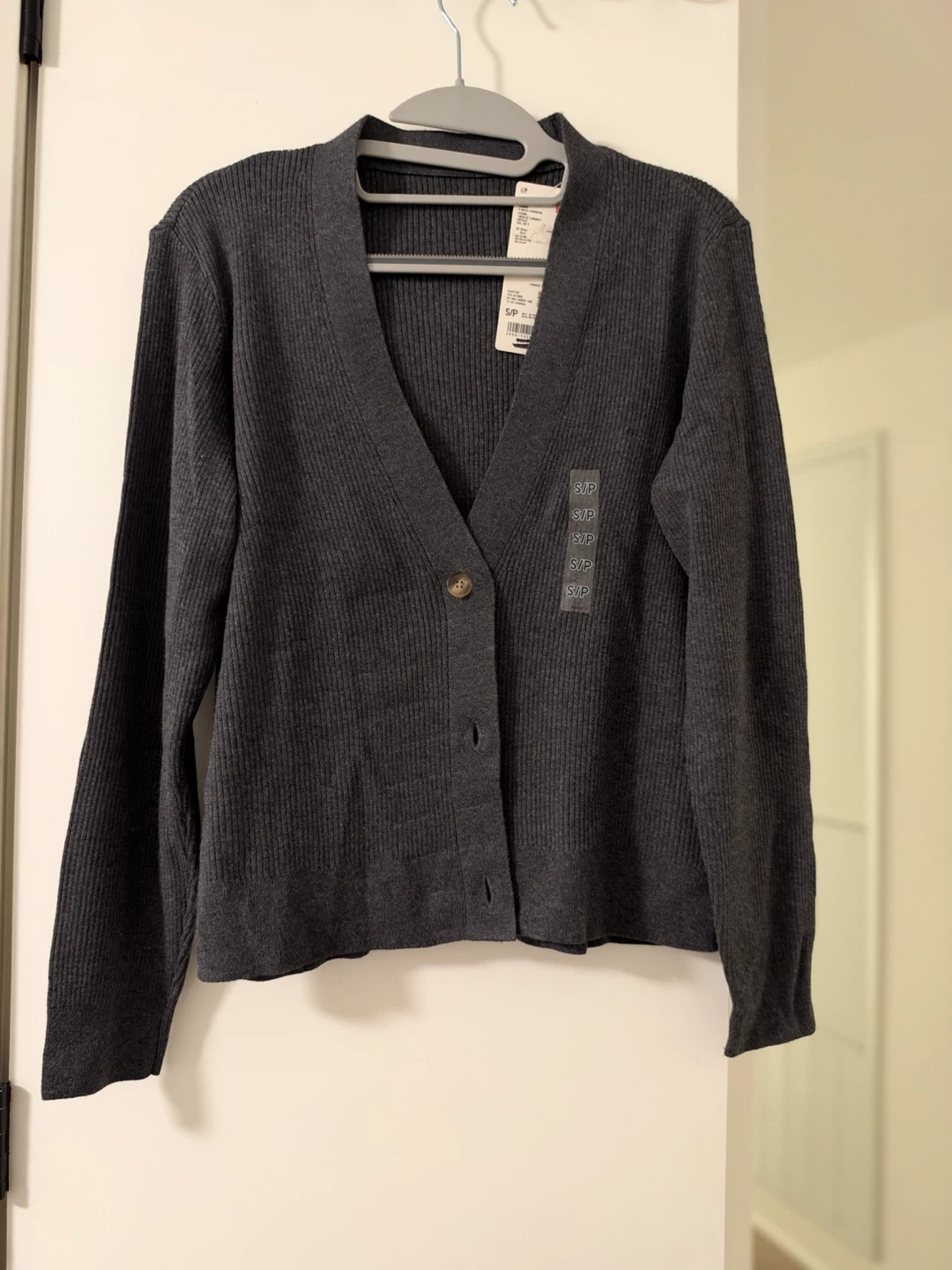 Uniqlo Ribbed Cardigan Dark Grey