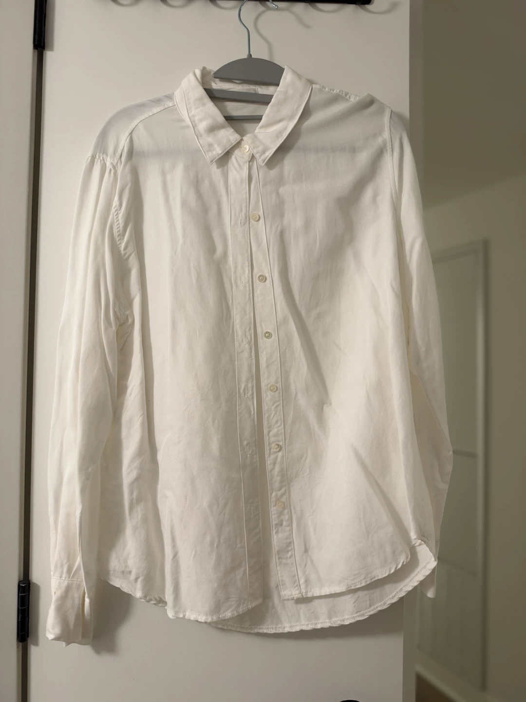 White Long Sleeve Button-Down Shirt