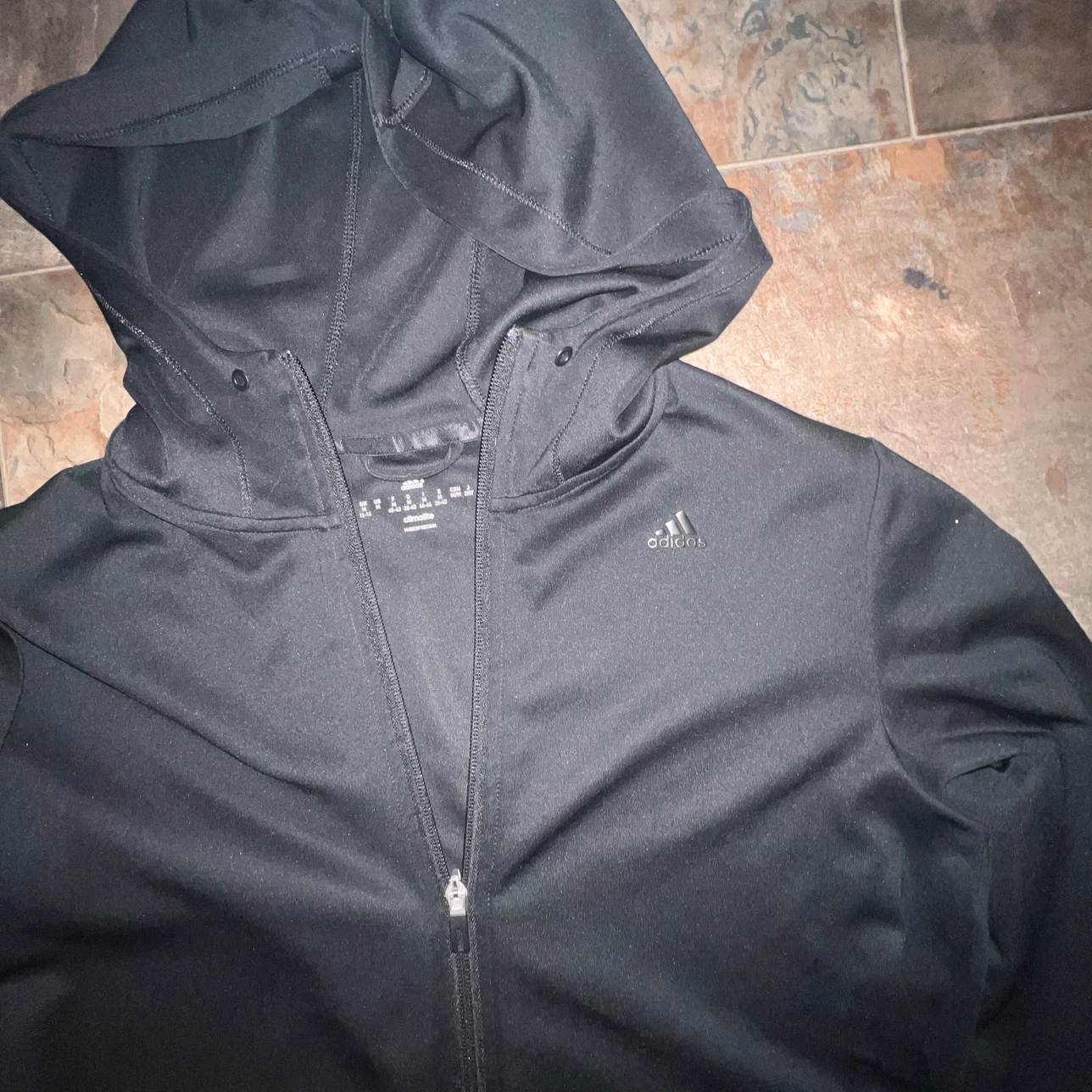 Adidas Climalite Full-Zip Hoodie - Black - Size Medium - photo 3